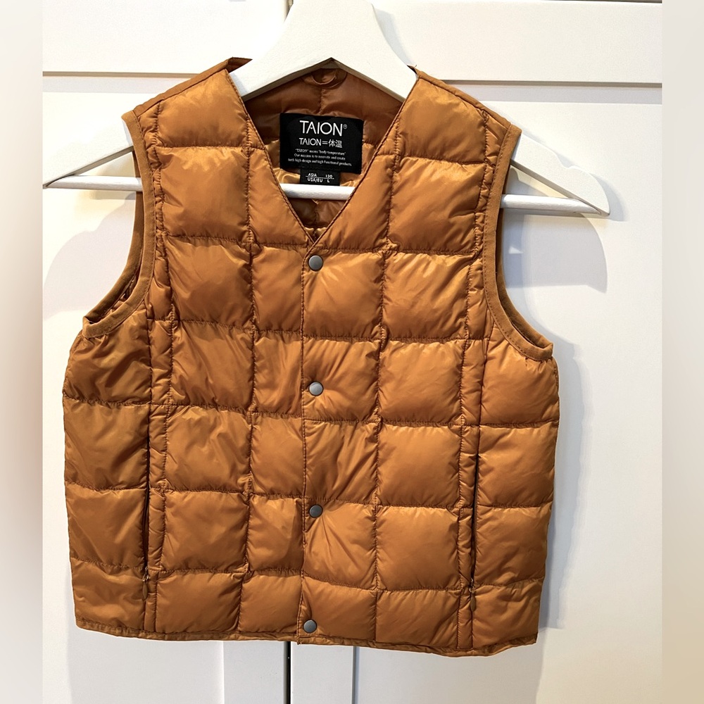 TAION quilted down vest KIDS goldenrod L